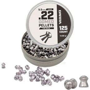 Barra Bain Domed .22 Cal 5.5mm Performance Pellets, 14.50 Grain, for Pellet Rifles, Long-Range Shooting, Small Game, Target Practice, 125 Pellets per Tin