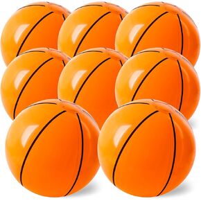 FUTURPLUSX 8PCS Inflatable Basketballs, 12 Inch Beach Balls Bulk, for Basketball Party Decorations Themed Basketball Birthday Decor, Basketball Party Gifts