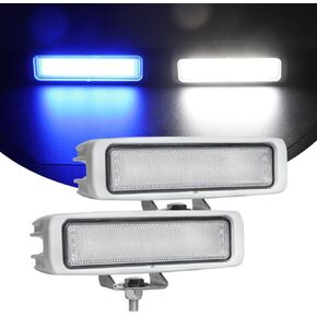 EXZEIT Dual Color Marine Boat Light, 96W Spreader Light for Deck Docking, 6.3 Inch,12/24V