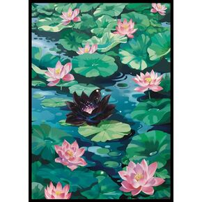 MTG Card Sleeves 100CT (Bloomburrow Black Lotus Pool), Matte Art Card Sleeves, Matte Back & Clear Front, 66x92mm