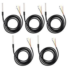 5Pcs DS18B20 Temperature Sensor 1M/3.28ft Waterproof Stainless Steel Digital Thermal Probe Sensor
