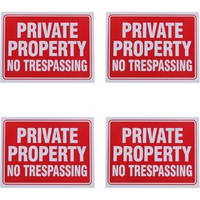 8 Private Property no Trespassing Sign 9 x 12 Inch