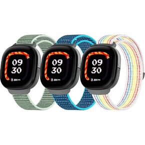 3-Pack Nylon Bands Compatible with Google Fitbit Ace LTE (2024), Breathable Sport Replacement Straps Soft Adjustable Solo Loop Nylon Wristband for Fitbit Ace LTE