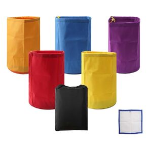 SOONHUA Multi-Colored 5-Gallon Mesh Filter Bags, 5-Pack 5 Color Mesh Bag Set with Micron Nylon Mesh for Brewing, Filtration, Hydroponics, Gardening