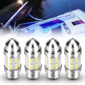 31mm Marine LED Boat Navigation Light Bulb Super Bright Cool White Replacement DC12V Festoon LED Bulb for Pontoon Boat Anchor Lights Decks Light Bow Lights Stern Lights Mast Masthead Light Bulb,4 Pack