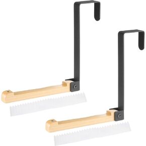 uxcell 2pcs Over The Door Laundry Hanger, Foldable Laundry Hanger Dryer Rack for Clothes Bedroom Bathroom Kitchen Black