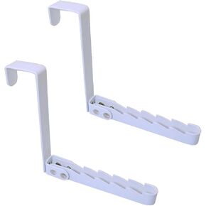2PCS Folding Door Hooks Matte White Behind The Door Folding Hanging Hooks Clothing Hangers Suitable for Clothes Coats Towels Scarves Bedroom Bathroom