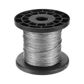 uxcell 1/32" (0.8mm) 394ft (120m) 304 Stainless Steel Cable Wire Rope 7 x 7 Strands Core PVC Coated Aircraft Wire with Reel for Construction Outdoors Marine Rigging Decking Railings