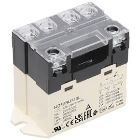 General Purpose Relay, RGF2BU740L, 25A 200-240VAC Coil Voltage, 6Pin Double Pole Single Throw Normally Open Contacts, with LED Indicator Light and Protection Cover (1)