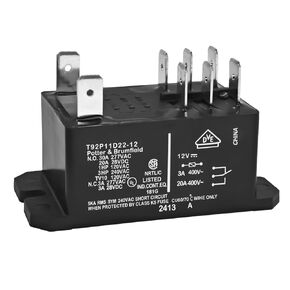 T92P11D22-12 Power Relay (Pack of 1) - DPDT, 12V DC, 30A General Purpose Relay