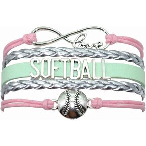 Softball Bracelet Infinity Love Softball Charm Bracelet Softballl Jewelry For Adult Softball Lovers, Fans, Softball Team, Player, Softball Themed Jewelry Bulk