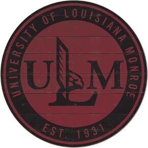 KH Sports Fan ULM Warhawks Colored Circle Sign, 20x20 Inches, Warhawks Decor for Dorm, Fan Cave, Living Room; Display Your Team Spirit with This The University of Louisiana at Monroe Warhawks Wall Art