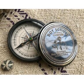 Antique Brass Boy Scouts Compass Nautical Handmade Ship Compass