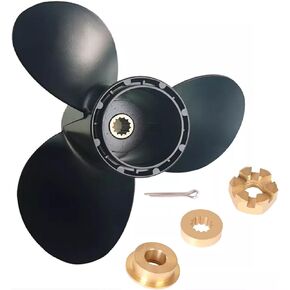 0778773 Propeller 9 1/4 X 11 for OMC Johnson Evinrude Outboard 8 9.9 10 15 HP Boat Motor Engine Parts 3 Blade Aluminum Prop 9.25X11 Pitch RH 13 Spline Tooth with Hardware Nut Kit 778773