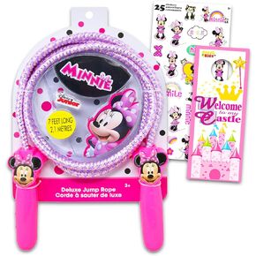 Minnie Mouse Jump Rope for Kids - Minnie Mouse Outdoor Toy Bundle with Minnie Jump Rope for Girls Plus Stickers, More | Minnie Mouse Outdoor Activities