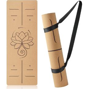 Yoga Mat with Solar Eclipse Print - Natural, Responsibly Sourced Mat for Hot Yoga And Home Practice, Delivers Optimal Cushioning, Stability and 71"x 26" for All Exercise Types