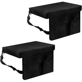 2 Pack Stadium Seat Cushions Stadium Cushions for Bleachers Portable Bleacher Seat Cushion Chair Cushion with Shoulder Strap & Cup Holder for Sporting Travel Hiking Fishing Camping