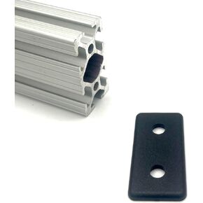 10 Series Fractional 1.0" x 2.0" Black Nylon Square End Cap Compatible with 80/20 Aluminum Extrusion T-Slot Accessories (50 Pack) Sutton Concepts SKU: 1318-50