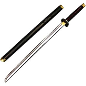 damdos Halloween Prop 40" Katana Weapon Cosplay Sword Roronoa Zoro PU Rubber Samurai Swords Birthdays Gifts (Black)