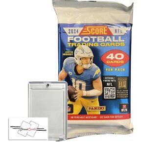 2024 Panini Score Football NFL Hobby Pack with 40 Trading Cards + Magnetic Holder + STREETCARDS Magnet! Look for Autographs!