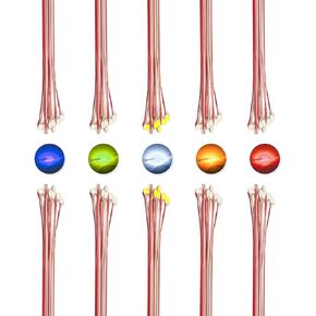 DiCUNO 100pcs Pre-wired SMD Micro LED Light Emitting Diodes, Pre-soldered 0805 Mini Lights for DIY, Science Projects, Wire Length 6.3" (16cm), Red/Yellow/Green/Blue/White (5 Colors x 20pcs)