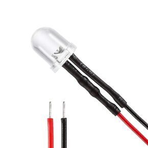 uxcell 10Pcs 8mm Pre Wired LED, Yellow DC3-6V Clear Lens, Light Emitting Diodes