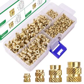 500 Pcs Threaded Insert Kits, Including M2, M3, M4, and M5, Insert Nuts, Brass Heat Set Insert for Plastic Parts - Metric knurled Nuts - Insert by Heat into 3D Printing