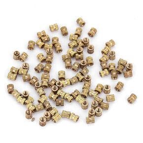 100pcs M2.5 Thread Brass Knurled Threaded Insert Embedment Nuts Assortment Kit(M2.5x3x3.5)