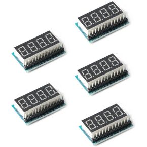 5Pcs 4-Bit 74HC164 0.36 inch Red Highlight Digital Tube Display Module Common Positive 4 Segment Serial Interface 4 Bit Digital Display Module 74HC164 Driver