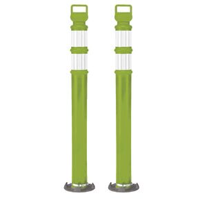 Cortina EZ Grab Delineator 45" Post, 4" HIP Collars with Permanent Base, 03-746LIABC-2, Lime, 2 Pack