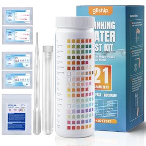 2025 All-New 21 in 1 Water Testing Kits for Drinking Water - gliship Accurate Water Test Kit for Tap, Pond, House, Well, Home, Pool Test Strips for PH, Lead, Chlorine, Hardness, Bacteria & More