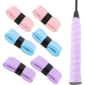 6 Pack Tennis Racket Grip Tape Precut Anti Slip Tennis Grip Tape Absorbent Dry Feel Grips Overgrip Comfortable Grips Overgrip Tape for Pickleball Badminton Fishing Rods