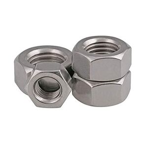 4Pcs Silver M10 x 1.25 mm Pitch Stainless Steel Left Hand Thread Hex Nut Metric Thread Handle Nuts Fasteners