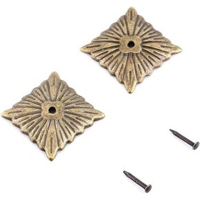 Elegant Vintage Door Nails, 100pc Vintage Upholster Nails Bronze Metal Tag Furniture Sofa Shoe Door Decorative Tack Stud Antique Upholstery Decorative Tacks Nails Pins Assortment Kit(21 * 21mm)