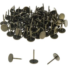 DGZZI 100PCS 11x17mm Bronze Round Head Studs Metal Thumb Stud Furniture Upholstery Push Nail for Fixing Map Photographs Painting