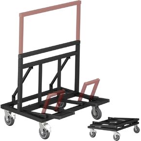 Folding Drywall Cart, Upgraded Panel Dolly Load 2200 lbs, Heavy Duty Plywood Carts with Slip-proof Rubber Extendable Deck and 4 Swivel Wheels for Handling Wall Panels, Sheetrock, Lumber, Glass