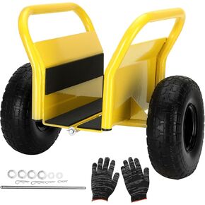 Heavy Duty Panel Dolly, All-Terrain Slab Dolly with 1000 LB Weight Capacity,10" Solid Rubber Tires and Two Handles - Ideal for Moving Heavy Drywall Sheets and Doors (Yellow)