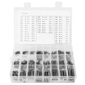 Stainless Steel Spring Tension Pins Set, 280pcs M1.5-M8 304 Material, Fasteners for Mechanical Industry, with Plastic Box