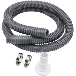 Bilge Pump Hose, Bilge Pump Installation Kit1-1/8 Inch Dia,6 FT Premium Quality Kink-free Flexible PVC Hose, Stainless Steel Hoop*2 and Thru-Hull Fitting Can be used with bilge pump