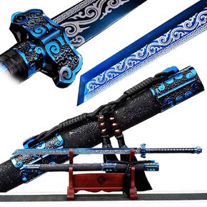 High Carbon Steel Chinese Sword Tang Dynasty Dao Straight Blade Dragon Pattern Sheath