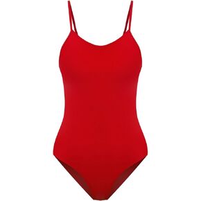 speerise Retro Criss Cross Back Onepiece Swimsuit, Adjustable Strap Swimwear
