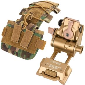 Gexmil CNC PVS15/18 Night Vision Goggles Mount for L4G24 NVG Mount and Tactical Helmet Battery Pouch MK2 Helmet Battery Pack(Sand Color)
