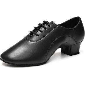 HROYL Little Boy Big Kids Men Latin Dance Shoes Leather lace-up Ballroom Shoes Tango Salsa Performence Practice Dance Shoes Z-238