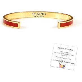 LIU JUN Be Kind of A Bitch Color Bangle، سوار الصداقة الملهم للنساء، سوار قابل للتكديس من الفولاذ المقاوم للصدأ، سوار الصداقة، هدايا مجوهرات للنساء in Kuwait
