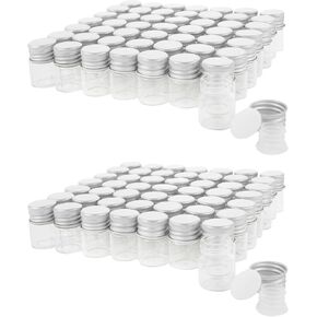 5ml Glass Vials with Screw Caps and Plastic Stoppers, Small Clear Liquid Sample Vial, Leak-Proof Vial, 100PCS