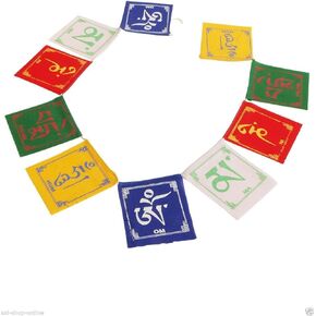 Buddhist Tibetan Prayer Flags Hang in Bike or car Spiritual symbolize Mantras om ma ni 80 cm ling String