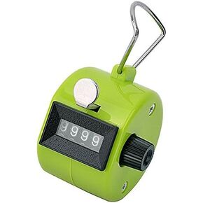 4-Digit Handheld Tally Counter Manual Mechanical Palm Clicker Counter Tracker (Green)
