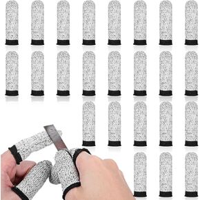 24Pcs Cut Resistant Finger Cots, Finger Protectors Cut Resistant Finger Fingertips Protectors Reusable Finger Gloves Breathable Thumb Protector for Kitchen Work Garden Sculpture