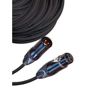 Male to Female XLR Cable with Neutrik NC3 Connectors and Premium 20ga Wire - 200: FT Long: Black