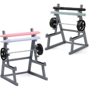 2pcs Squat Rack Pen Holder, Mini Barbell Pen Holder Funny Barbell Rack Pen Holder with Weights & Barbells Mini Squat Rack Desk Decoration for Office Gym Fitness Lovers